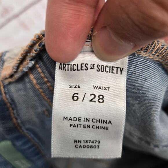 Articles of Society Womens The Lennox High Rise Boot Jeans 6/28 Western Cowgirl - Picture 10 of 16